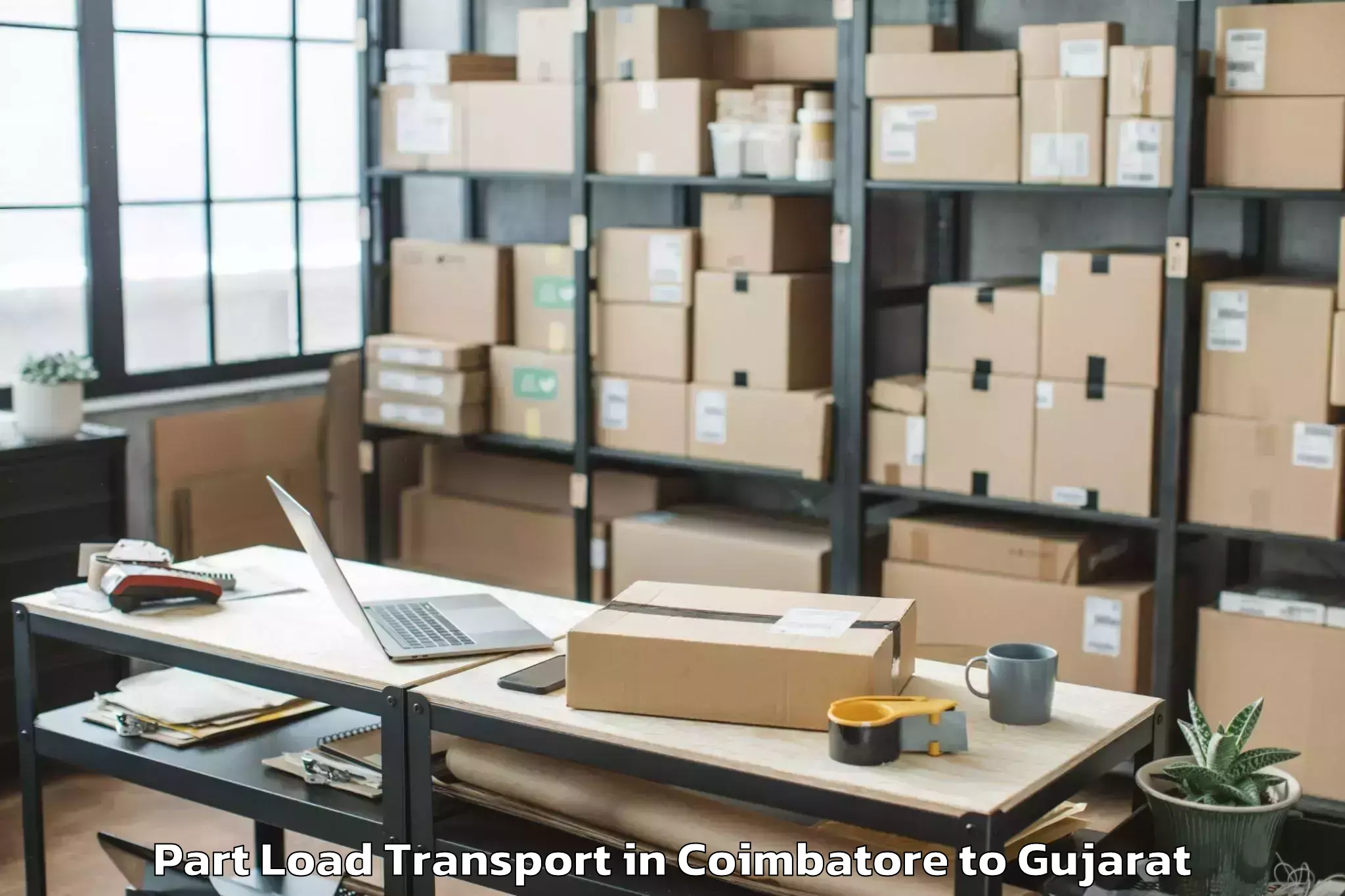 Book Coimbatore to Vadgam Part Load Transport